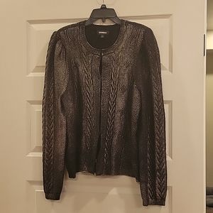 Express Gold Foil Cable Knit Sweater/Cardigan/Jacket